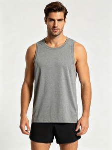 <b>White</b> Custom <b>Men's</b> <b>Vest</b>-Quick Dry Heat-Transfer Printed Stand Collar Knitted Fabric Gym Fitness Wear with Embroidery - Product Image 4