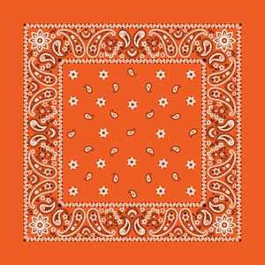 Bold <b>Orange</b> Cotton <b>Bandana</b> for Men and Women, Unisex Paisley Head Scarf for Everyday Streetwear, Travel, Festival and Daily Wear - Product Image 1