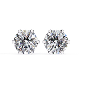 Pendientes de Moissanita Redondos de 7mm, Corte Brillante, Color D, VVS1, Pendientes de Diamante de Moissanita Solitario, Plata de Ley 925, Joyería Clásica - Product Image 1