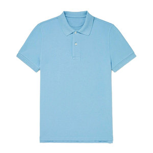 Polo en coton bleu ciel pour homme OEM – Streetwear premium minimaliste à manches courtes – Vêtement d'exportation fabriqué par BS 2026 - Product Image 3