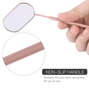45 Degree Viewing Angle HD Clear Reflective Lash Extension <b>Mirrors</b> Medical Steel Smooth Anti-Slip Handle Eyelash <b>Mirrors</b> - Product Image 4