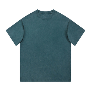เสื้อยืดผู้ชายทรงโอเวอร์ไซส์สีพื้นสไตล์วินเทจ ผ้าฝ้าย 100% แขนสั้น กันยับ แห้งเร็ว เป็นมิตรกับสิ่งแวดล้อม ระบายอากาศได้ดี - Product Image 4