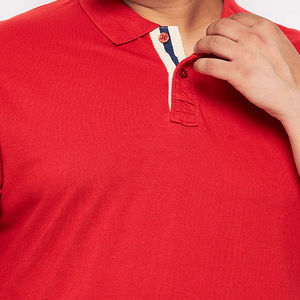 Polo tricoté décontracté d'été de haute qualité en tissu respirant avec motif uni et broderie technique foncée, grandes tailles - Product Image 5