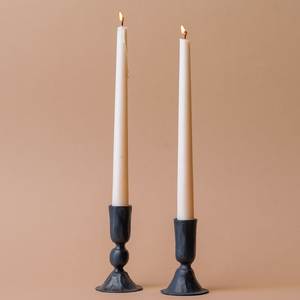 Forging Iron <b>Candlestick</b> Holder <b>Black</b> Round Base Heat Resistant Home Decoration Metal Candle Holder - Product Image 1