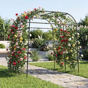 Arco da Giardino in Metallo Alto 2,3 m, Traliccio per Piante Rampicanti, Recinzione e Cancello da Esterno - Product Image 3