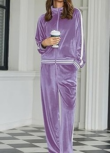 Conjunto de Chándal de Terciopelo para Mujer, Hecho a Medida, de Invierno, Dos Piezas, Holgado, Transpirable, para Chicas - Product Image 5