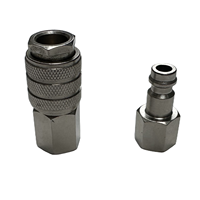 Raccord rapide pneumatique en laiton de type mini européen, nickelé, compatible OEM et interchangeable avec le type Rectus 21