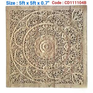 Paneles Decorativos de Madera de Teca Grabados, Cuadrados, de 1.5 m, para Colgar en la Pared, 100% Hechos a Mano, de Alta Resistencia, Ecológicos, Decoración Clásica para el Hogar TH - Product Image 4