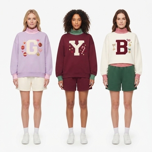<b>Women's</b> <b>Christmas</b> Letter Embroidered <b>Sweatshirt</b> and Shorts 2 Piece Set Mock Neck Winter Casual Outfit - Product Image 2