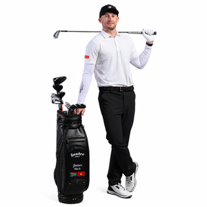 <b>Men's</b> Black Straight Fit Casual Golf Trousers Flat Front Zipper Fly Button Waterproof Breathable Lightweight Autumn <b>Pants</b> - Product Image 6