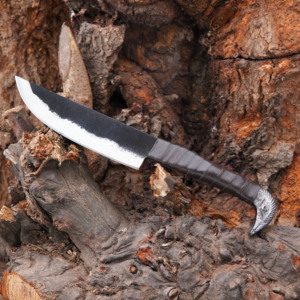 Técnicas de forja tradicionales hechas a mano. Diseño único de pomo de cuchillo vikingo medieval. Hoja de acero al carbono con funda. - Product Image 3