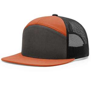Gorra Trucker de 7 Paneles de Perfil Alto con Frente Sin Costuras y Cierre a Presión, Malla Trasera, Logotipo Personalizado, Parche Bordado, Estilo Urbano, Venta al por Mayor para Hombre, DDP - Product Image 4
