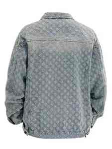 Servicios OEM, Chaqueta Vaquera Personalizada para Hombre con Lentejuelas Desgastadas, 100% Algodón, Chaqueta Jacquard para Hombre - Product Image 2
