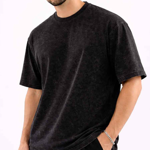 T-shirt Oversize Homme en Jersey Délavé Bordeaux, Lourd, en Polyester/Coton, Style Vintage, Streetwear - Product Image 1