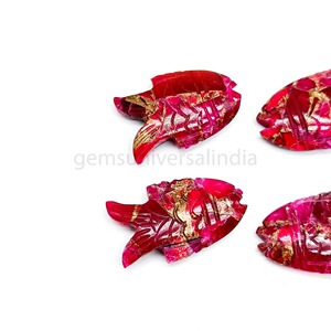 Pendentif en pierre précieuse sculpté à la main en forme de poisson, cuivre rose AAA, turquoise, 25 mm, prix de gros en vrac pour la fabrication de bijoux - Product Image 2