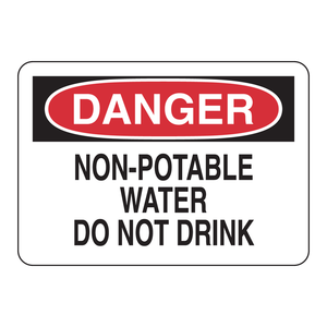 Panneau d'interdiction d'eau potable 7x10 pouces en aluminium avec impression UV pour intérieur/extérieur – Danger Brady - Product Image 1