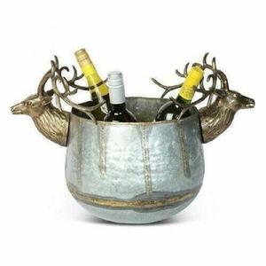 Seau à glace en métal argenté pour champagne, refroidisseur de boissons en aluminium, centre de table décoratif pour la maison, le bar ou l'hôtel - Product Image 6