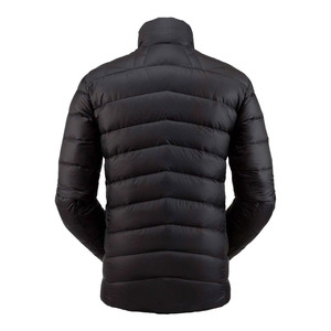 Men's Black <b>Down</b> Puffer Jacket Stand Collar Zipper Closure Windproof Casual Winter Wear Slim Fit - Product Image 2