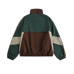 Veste imperméable à capuche pour homme, style décontracté, fermeture éclair, gris uni, coupe régulière, style ample, en polyester - Product Image 2
