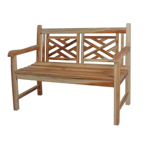 Banc de jardin moderne en teck Mobilier d'extérieur en bois massif pour patio ou parc Fabriqué à la main Design vietnamien - Product Image 1