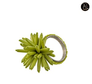 แหวนรองผ้าเช็ดปากโลหะถักมือประดับลูกปัดใหม่ พร้อมมุกสีน้ำเงิน ซื้อโดยตรงจากผู้ผลิตในราคาขายส่ง - Product Image 2