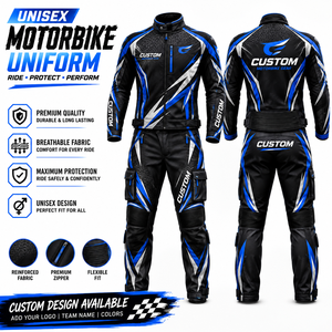 Combinaison de moto en polyester/coton imprimée - Design respirant pour l'hiver - Logo avant personnalisable - Nom d'équipe - Prix raisonnable - 220g - Unisexe - Product Image 1