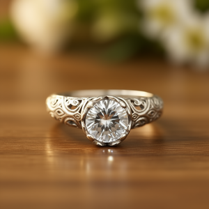 <b>Labradorite</b> Moissanite <b>Ring</b> 4.5 Grams Elegant and Unique Jewelry Piece - Product Image 3