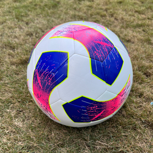 Silver Sea Football Size 5 Durable Screen Printing White Blue Pink Pattern Sports Ball - Product Image 5