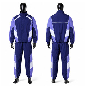 Nylon/Polyester Heavyweight Eco-Friendly Waterproof Printed Hip Hop 2-Piece Men's Zipper <b>Jacket</b> and Trouser Tracksuit Set - Product Image 1