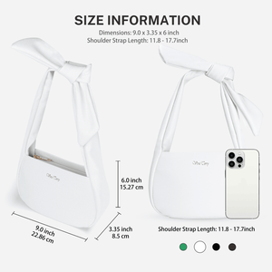 <b>Small</b> Vegan Leather Hobo Handbag for Women with Zipper White Women's Shoulder <b>Purses</b> - Product Image 3