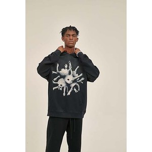 เสื้อฮู้ดดี้ผู้ชายสไตล์ลำลอง ล้างสีแบบแอซิดวอช ผ้าฝ้ายผสมโพลีเอสเตอร์ เนื้อหนา สวมใส่สบายทรงโอเวอร์ไซส์ สไตล์เรโทร สตรีทแวร์ มีฮู้ด สกรีนโลโก้ได้ตามต้องการ - Product Image 2