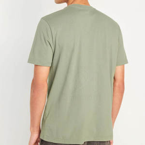 T-shirt pour homme à col en V, vêtements d'été, coton doux, design uni, vente en gros, impression personnalisée OEM, t-shirt pour homme à col en V - Product Image 3