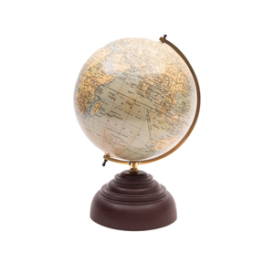 Globo Terráqueo de Escritorio Premium con Base de Madera, Hierro y Plástico |   Globo terráqueo educativo con mapa detallado para escritorio de oficina, decoración de mesa de estudio - Product Image 1