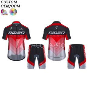 Ensemble de maillots et shorts de cyclisme unisexes personnalisés imprimés par sublimation, respirants et anti-humidité, vêtements de sport pour le vélo, OEM ODM - Product Image 4