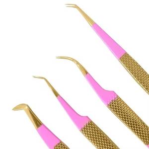 แหนบต่อขนตา Morje Surgical สีชมพูเคลือบทอง ทำจากสแตนเลสสตีล ปลายแหลมละเอียด เรียบเนียน ขนาด 10 มม. สำหรับต่อขนตา - Product Image 3