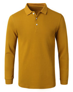 Mens Long Sleeve Polo Shirt Slim Fit Solid Color Soft Stretch Breathable Lightweight Casual Daily Wear <b>Classic</b> Collar Top - Product Image 3