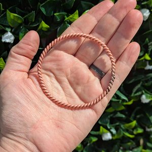 Belladec Handcrafted Twisted <b>Copper</b> <b>Bangle</b> Bracelet Minimalist Artisan Jewelry Classic Elegant Rope Design Daily Wear Gift for - Product Image 2