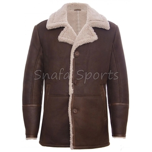 Premium Quality Breathable Winter Men Brown Sheepskin Shearling <b>Long</b> Coat <b>Leather</b> Coats High Quality Fur <b>Jacket</b> for man - Product Image 2