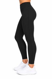 Women High Waist Seamless Yoga <b>Leggings</b> With Pockets Full Length Black Spandex Polyester Four-Way Stretch Workout yoga <b>legging</b> - Product Image 3