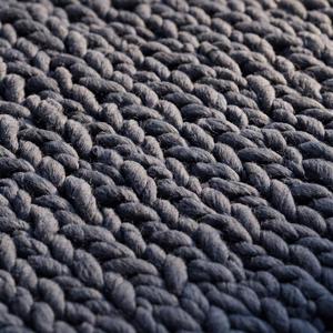 Modern Slate Blue Handcrafted Loop Pile Area <b>Rug</b>, Textured Woven Design, Elegant <b>Rustic</b> Floor Covering for Living Room Bedroom - Product Image 6