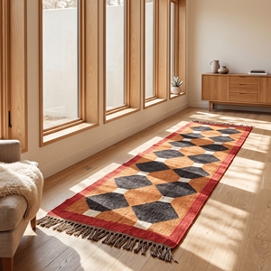 80 × 300 cm Tribal Diamond Handwoven Jute <b>Floor</b> <b>Runner</b> for Hallway Foyer Contemporary Nordic & Designer Interiors - Product Image 4