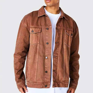 Chaqueta de mezclilla de algodón grueso para hombre, corte regular, resistente al viento, estilo formal vintage, personalizable, para pedidos al por mayor para boutiques de ropa - Product Image 6
