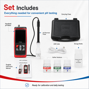 เครื่องวัดค่า pH, อุณหภูมิ และ mV แบบดิจิตอล 3-in-1 ระดับมืออาชีพ |   เครื่องวิเคราะห์คุณภาพน้ำแบบชาร์จไฟผ่าน USB พร้อมเครื่องบันทึกข้อมูลและการเชื่อมต่อซอฟต์แวร์คอมพิวเตอร์ - Product Image 3