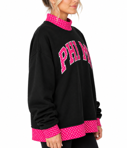 Sudadera de cuello alto bordada para mujer, manga larga, poliéster, algodón, forro polar, transpirable, de secado rápido, informal, estilo urbano - Product Image 1