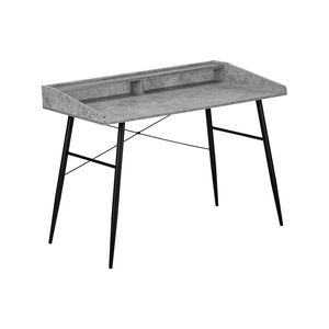 Escritorio Moderno para Computadora de 48 Pulgadas con Estantes de Almacenamiento, para Oficina en Casa, para Laptop, con Acabado Laminado Gris Piedra y Metal Negro - Product Image 2