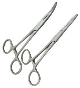 คีมหนีบห้ามเลือดแบบโค้ง ยี่ห้อ Kelly Hemostat ทำจากเหล็กกล้าไร้สนิม ใช้ซ้ำได้ พร้อมห่วงจับนิ้ว ปลายหยัก และระบบล็อคแบบ Ratchet - Product Image 4