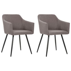 Set 2 pezzi di sedie da pranzo in tessuto Taupe - Product Image 1