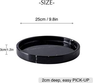 Plateau de service décoratif noir pour fruits, idéal pour salle de bain, cuisine, table de chevet, porte-bijoux et bagues, élégant accent de table. - Product Image 5