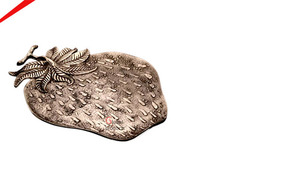 Plat et bol à chips et trempettes tendance, écologiques, en aluminium doré, double compartiment, forme moderne et unique - Product Image 5