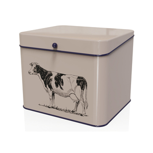 Rectangular Vintage Food Storage Container with Lid and Handle Metal Kitchen Freshness Preservation Design - Product Image 3